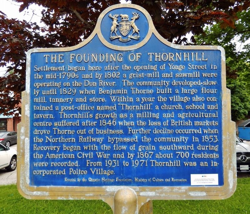 The Founding of Thornhill Marker (<i>west side</i>) image. Click for full size.
