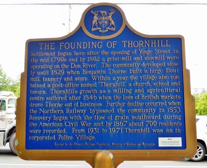 The Founding of Thornhill Marker (<i>east side</i>) image. Click for full size.