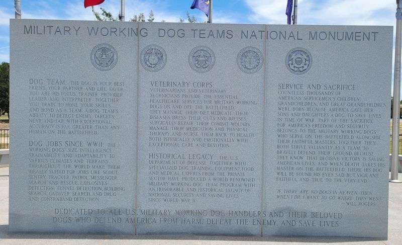 Military Working Dog Teams National Monument. Click for full size. Military Working Dog Teams National Monument image. Click for full size.