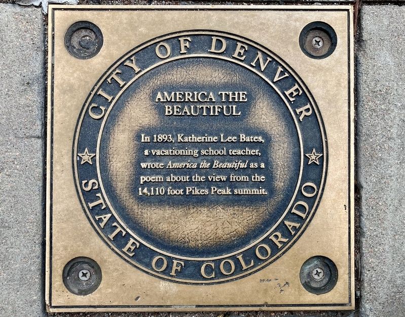 America the Beautiful Marker. Click for full size. America the Beautiful Marker image. Click for full size.