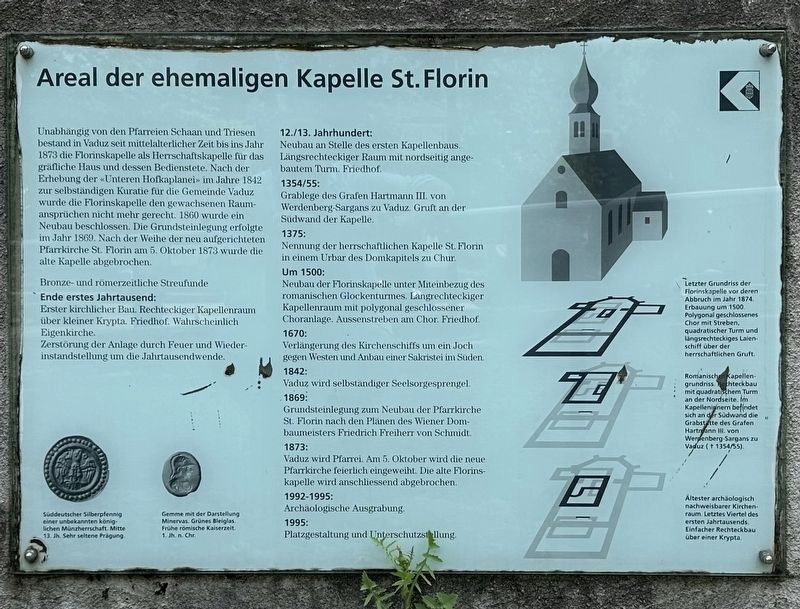 Site of the former chapel of St. Florin Marker. Click for full size. Site of the former chapel of St. Florin Marker image. Click for full size.