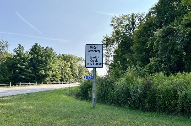 Entrance on Talbot Line to the McColl Cemetery and Brock�s Creek marker image. Click for full size.