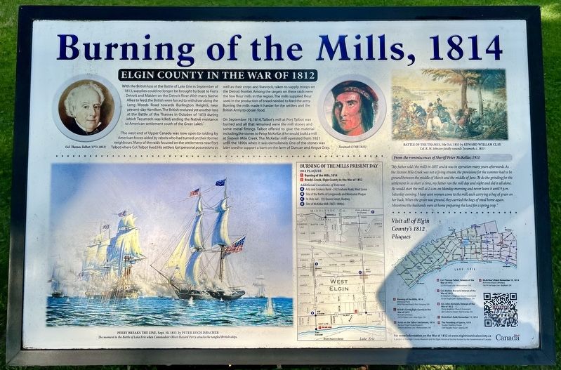 Burning of the Mills, 1814 Marker image. Click for full size.