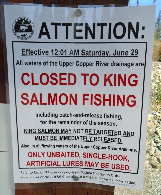 Temporary Fishing Closure Notice image. Click for full size.