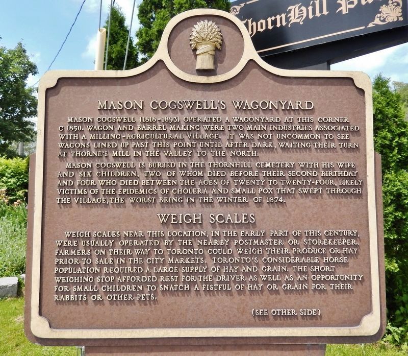 Mason Cogswell's Wagon Yard Marker (<i>side 1</i>) image. Click for full size.
