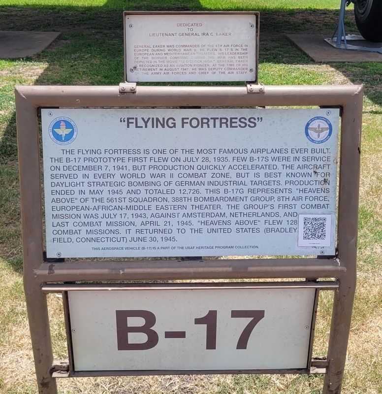B-17 "Flying Fortress" Marker. Click for full size. B-17 "Flying Fortress" Marker image. Click for full size.