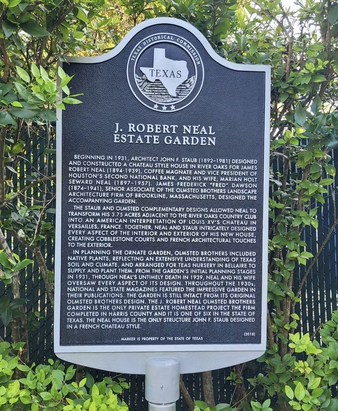 J. Robert Neal Estate Garden Marker image. Click for full size.