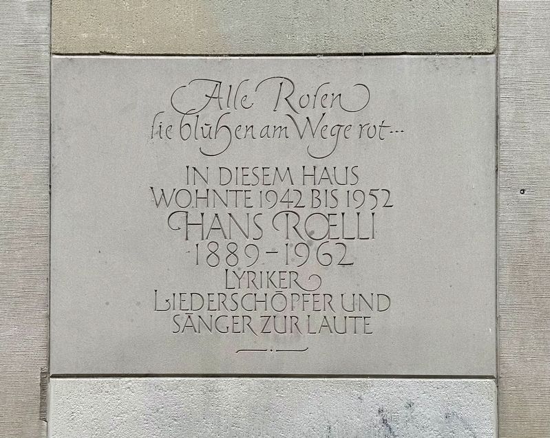 Hans Roelli Marker. Click for full size. Hans Roelli Marker image. Click for full size.
