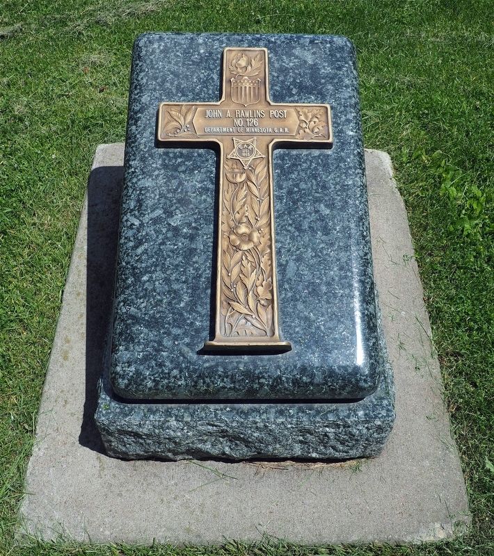 One of the circle's 10 G.A.R. post markers: John A. Rawlins Post No. 126. Click for full size. One of the circle's 10 G.A.R. post markers: John A. Rawlins Post No. 126 image. Click for full size.