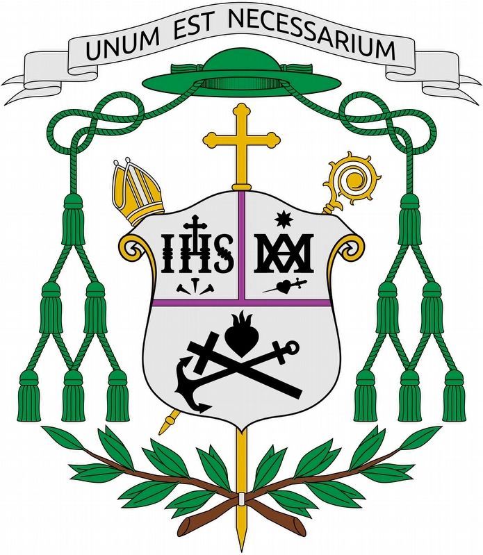Coat of arms of the Slovenian bishop Frederic Baraga, Bishop of Sault Sainte Marie and Marquette. Click for full size. Coat of arms of the Slovenian bishop Frederic Baraga, Bishop of Sault Sainte Marie and Marquette image. Click for full size.