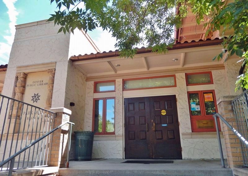 Park Hill Branch Library West Entrance. Click for full size. Park Hill Branch Library West Entrance image. Click for full size.
