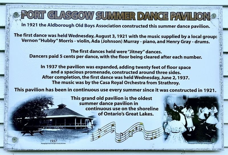 Port Glasgow Summer Dance Pavilion Marker. Click for full size. Port Glasgow Summer Dance Pavilion Marker image. Click for full size.