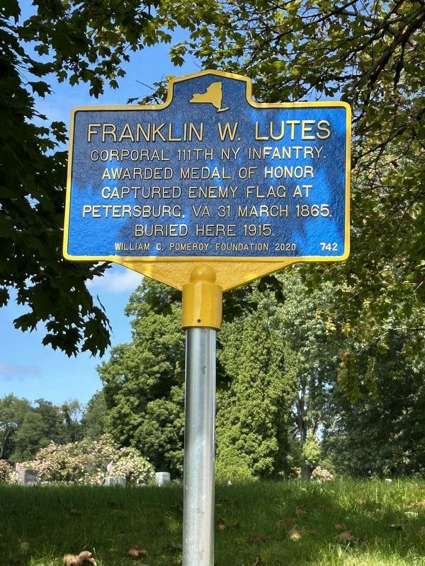Franklin W. Lutes Marker image. Click for full size.
