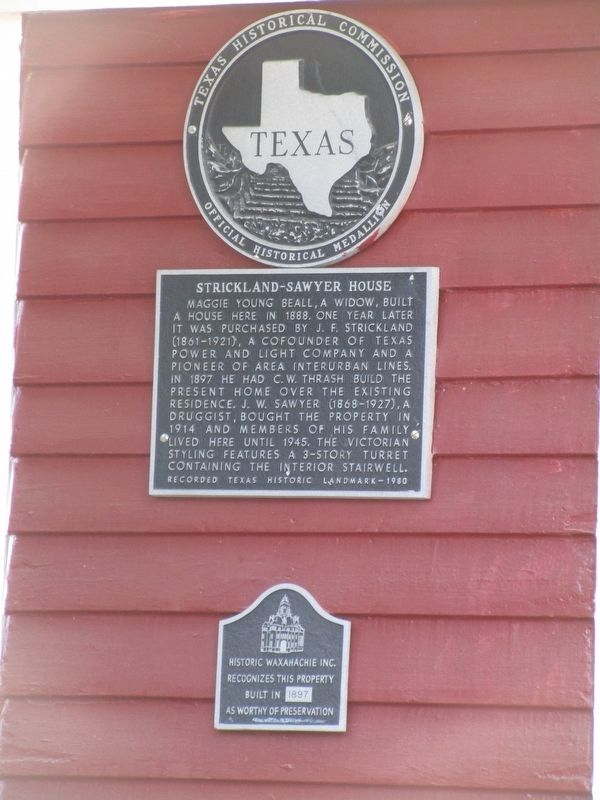 Strickland-Sawyer House Marker. Click for full size. Strickland-Sawyer House Marker image. Click for full size.