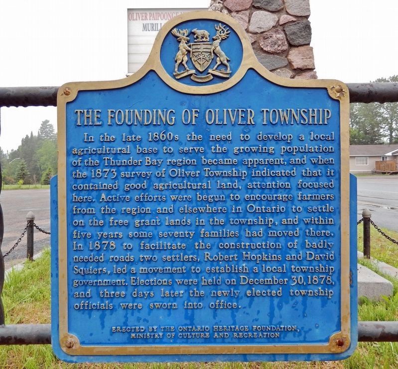 The Founding of Oliver Township Marker image. Click for full size.
