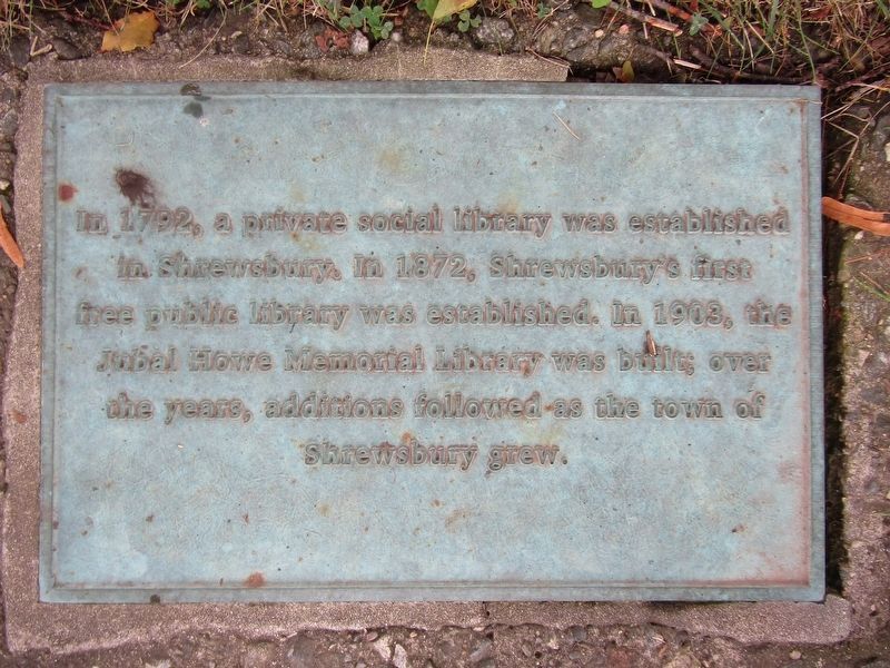Shrewsbury Library Marker image. Click for full size.