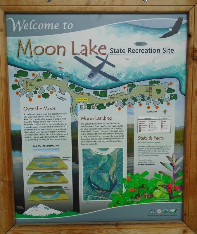 Welcome to Moon Lake State Recreation Site Marker. Click for full size. Welcome to Moon Lake State Recreation Site Marker image. Click for full size.