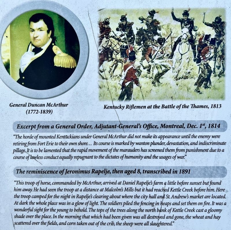 McArthur’s Raid, November 11, 1814 marker detail. Click for full size. McArthur’s Raid, November 11, 1814 marker detail image. Click for full size.