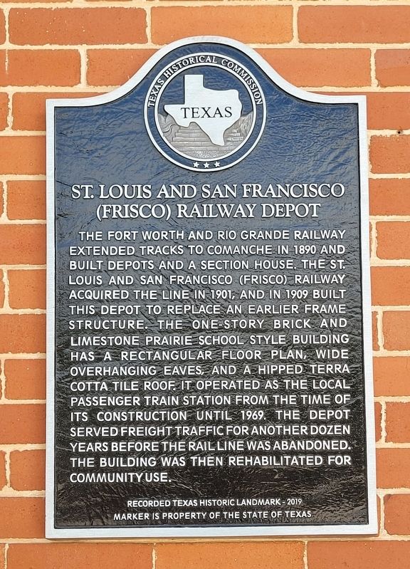 St. Louis and San Francisco (Frisco) Railway Depot Marker image. Click for full size.