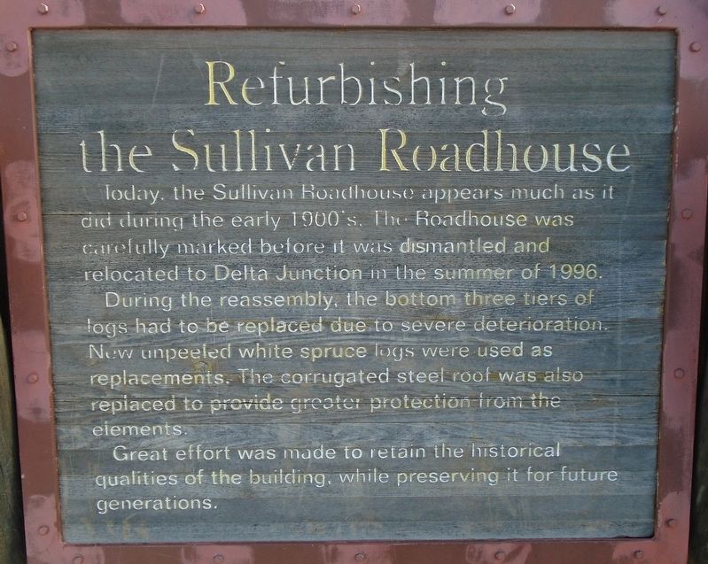 Refurbishing the Sullivan Roadhouse Marker image. Click for full size.