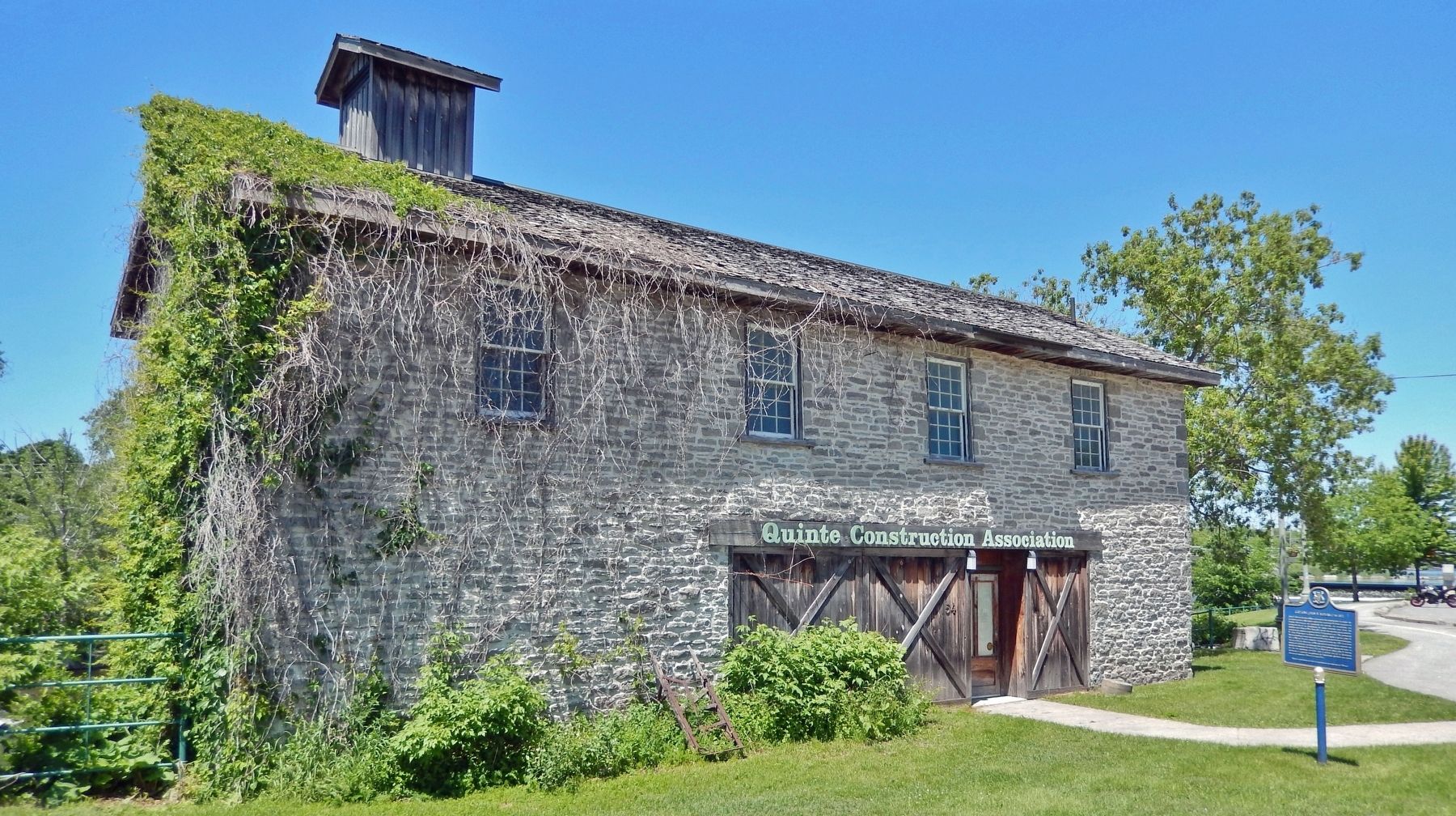 1879 Limestone Factory Building & Captain John W. Meyers Marker. Click for full size. 1879 Limestone Factory Building & Captain John W. Meyers Marker image. Click for full size.