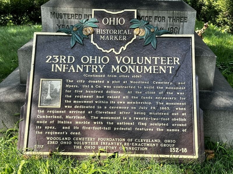 23rd Ohio Volunteer Infantry Monument Side B image. Click for full size.