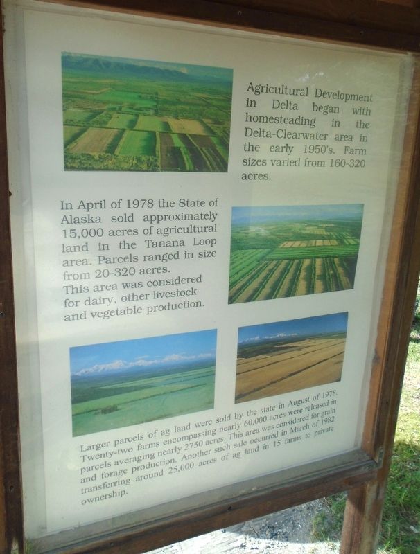 Agricultural Development in Delta Marker. Click for full size. Agricultural Development in Delta Marker image. Click for full size.