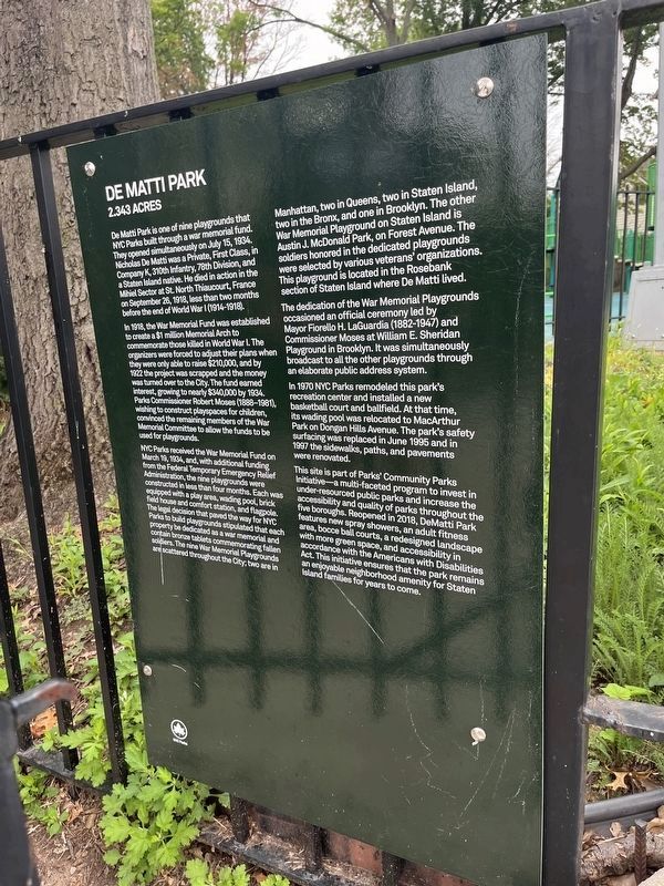 De Matti Park Marker. Click for full size. De Matti Park Marker image. Click for full size.