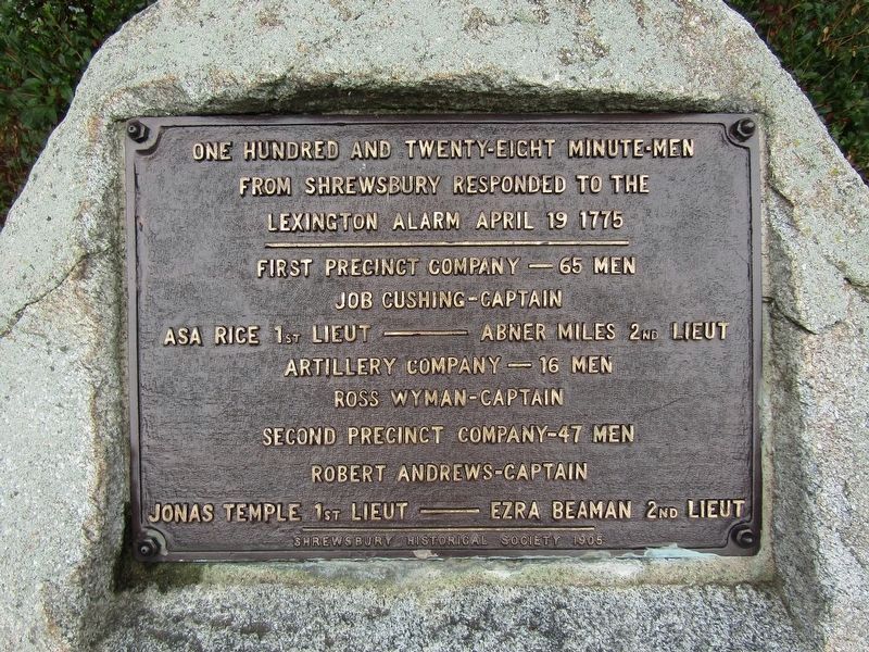 Shrewsbury Minute Men Marker image. Click for full size.