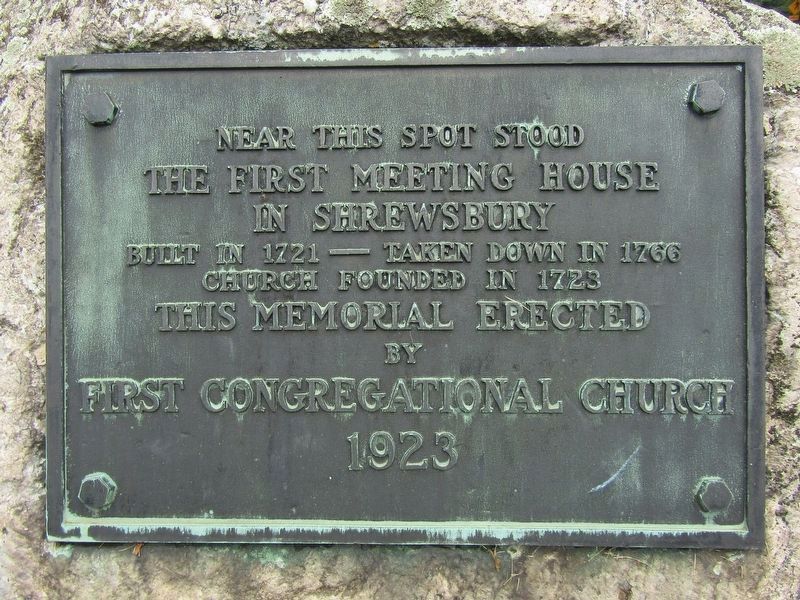 First Meeting House in Shrewsbury Marker image. Click for full size.