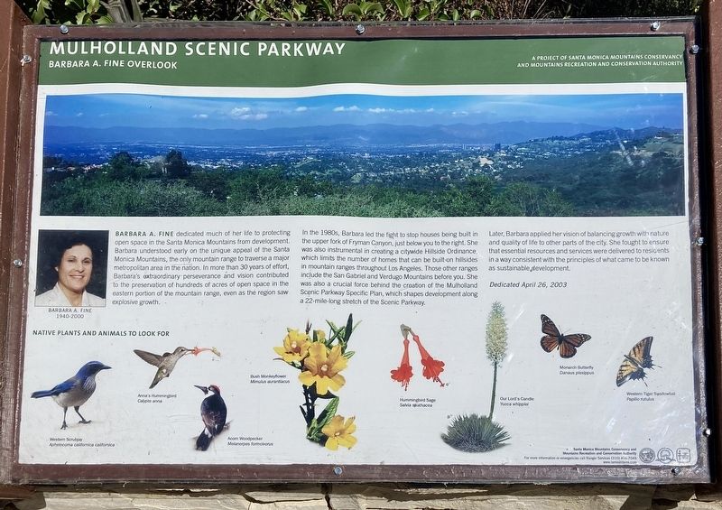 Barbara A. Fine Overlook Marker image. Click for full size.