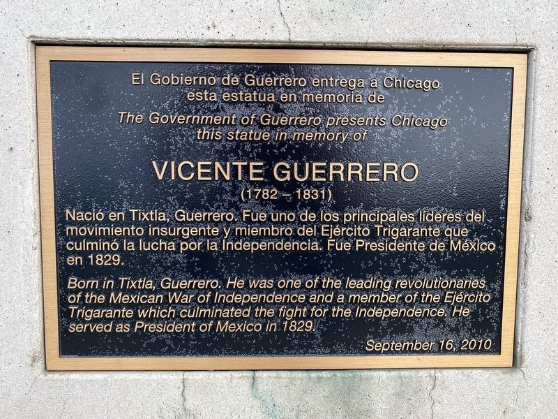 Vicente Guerrero Marker. Click for full size. Vicente Guerrero Marker image. Click for full size.