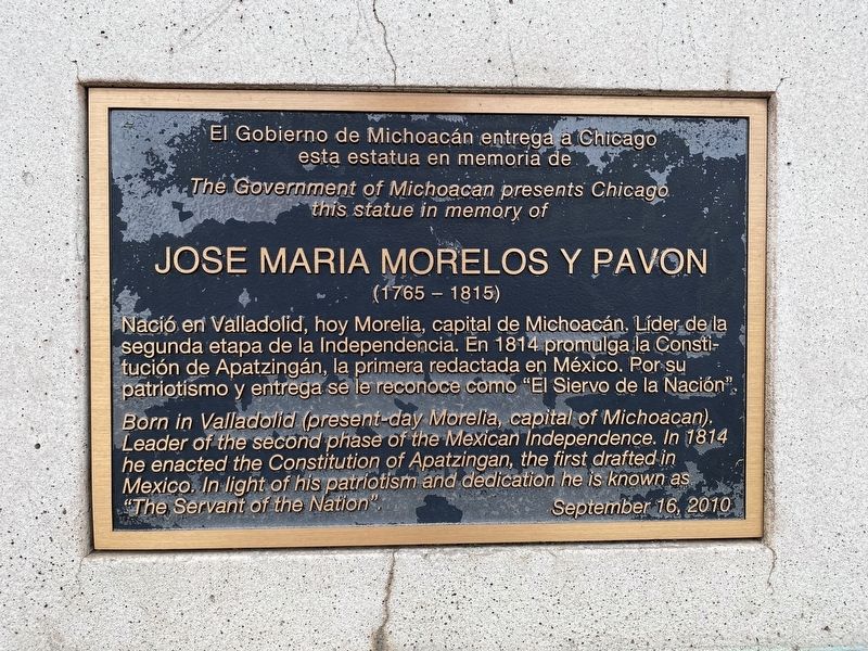 Jose Maria Morelos Y Pavon Marker. Click for full size. Jose Maria Morelos Y Pavon Marker image. Click for full size.