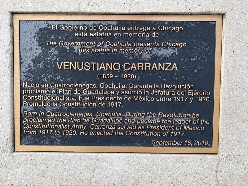 Venustiano Carranza Marker. Click for full size. Venustiano Carranza Marker image. Click for full size.