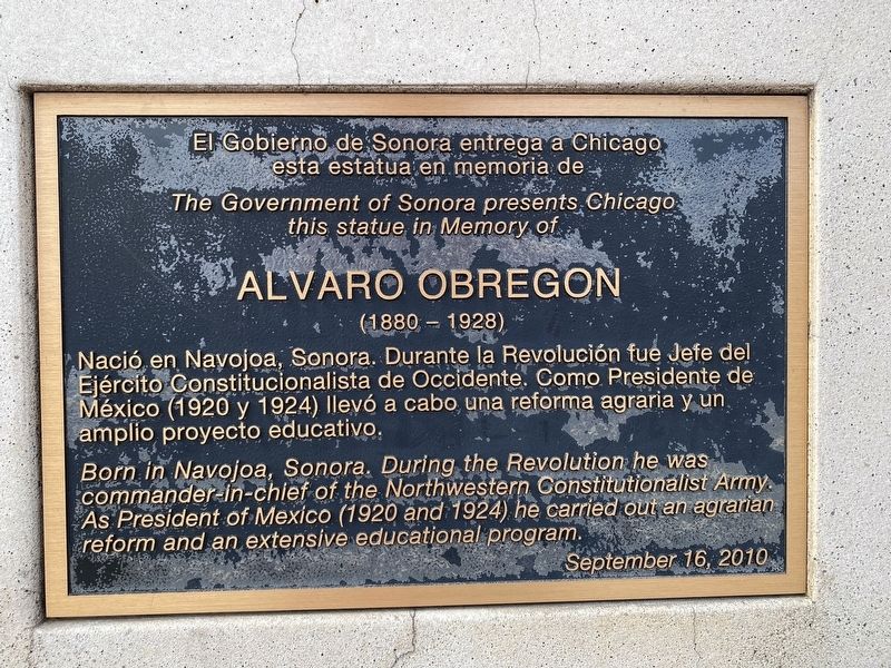 Alvaro Obregon Marker. Click for full size. Alvaro Obregon Marker image. Click for full size.