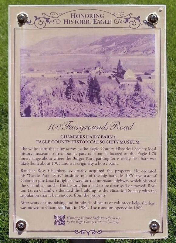Chambers Dairy Barn Marker. Click for full size. Chambers Dairy Barn Marker image. Click for full size.