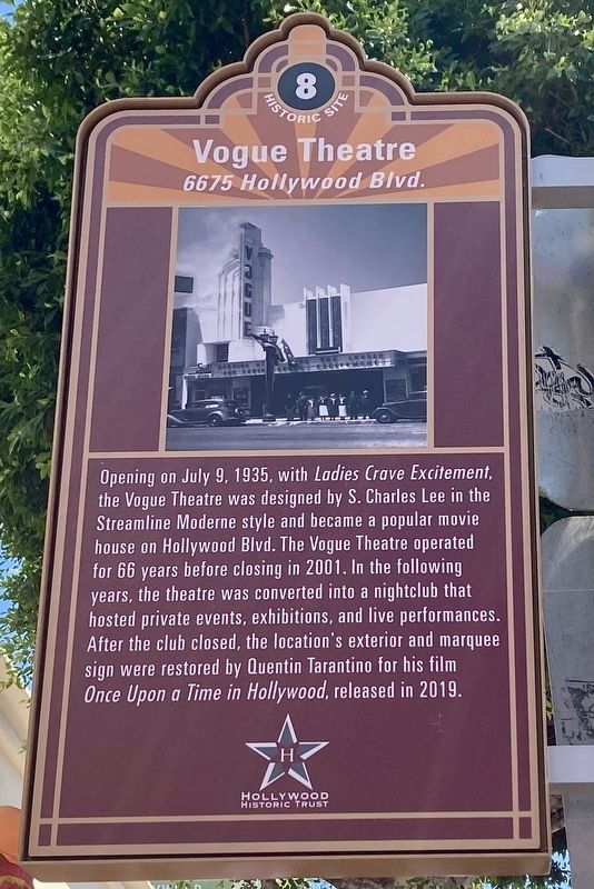 Vogue Theatre Marker. Click for full size. Vogue Theatre Marker image. Click for full size.