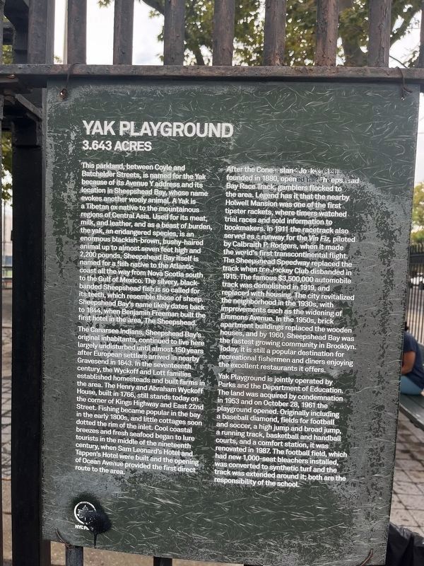 Yak Playground Marker. Click for full size. Yak Playground Marker image. Click for full size.