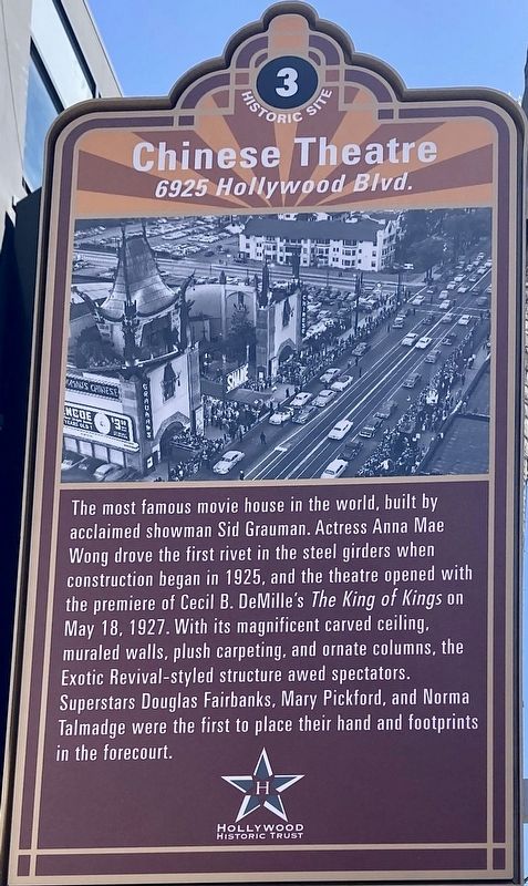 Chinese Theatre Marker. Click for full size. Chinese Theatre Marker image. Click for full size.