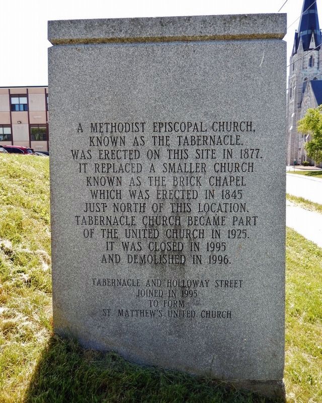 Site of Tabernacle United Church Marker<br>(<i>north side</i>). Click for full size. Site of Tabernacle United Church Marker<br>(<i>north side</i>) image. Click for full size.