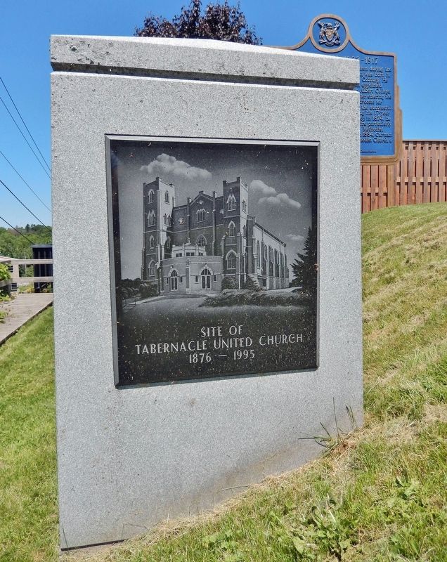 Site of Tabernacle United Church Marker<br>(<i>south side</i>). Click for full size. Site of Tabernacle United Church Marker<br>(<i>south side</i>) image. Click for full size.