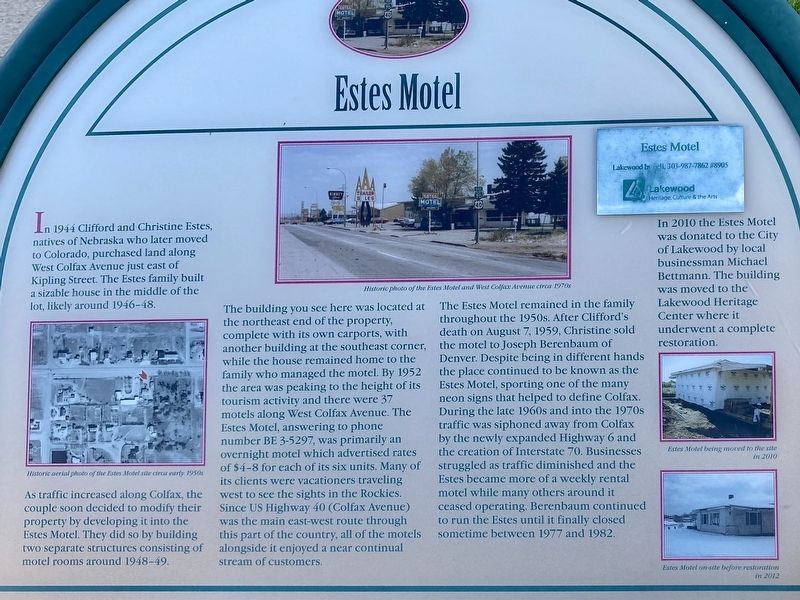 Estes Motel Marker. Click for full size. Estes Motel Marker image. Click for full size.