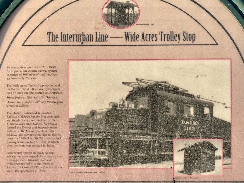 The Interurban Line Marker. Click for full size. The Interurban Line Marker image. Click for full size.