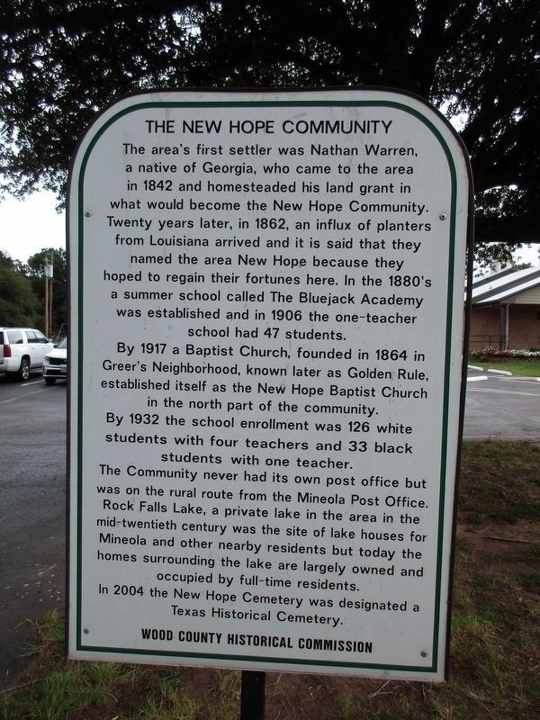 New Hope Community informational sign. Click for full size. New Hope Community informational sign image. Click for full size.