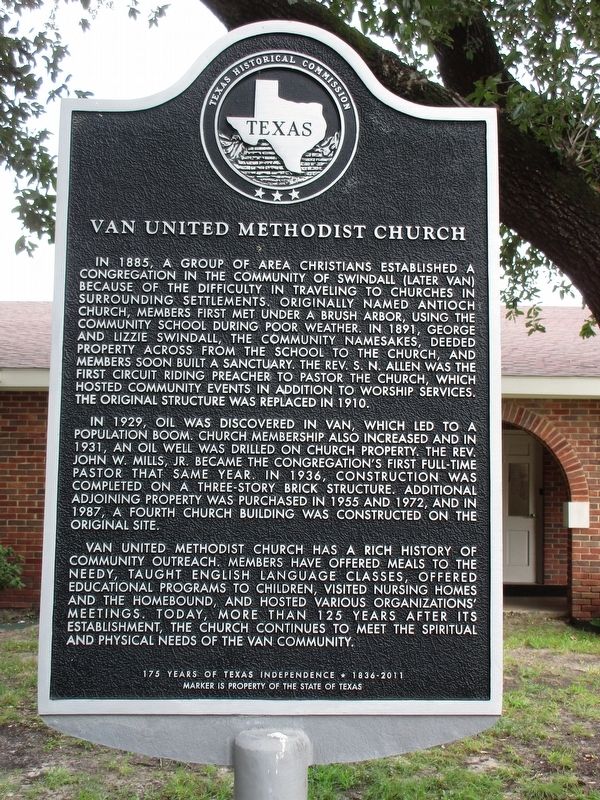 Van United Methodist Church Marker image. Click for full size.