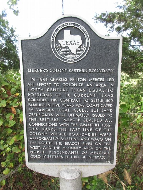 Mercer's Colony Eastern Boundary Marker. Click for full size. Mercer's Colony Eastern Boundary Marker image. Click for full size.