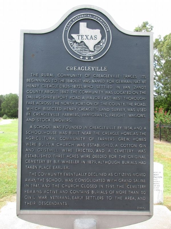 Creagleville Marker. Click for full size. Creagleville Marker image. Click for full size.