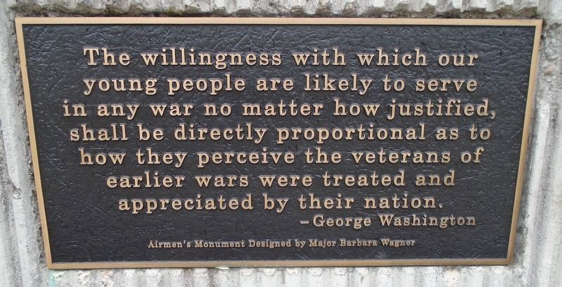 Airmen's Monument Washington Quote. Click for full size. Airmen's Monument Washington Quote image. Click for full size.
