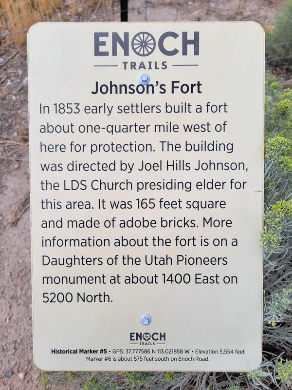 Johnson's Fort Marker image. Click for full size.