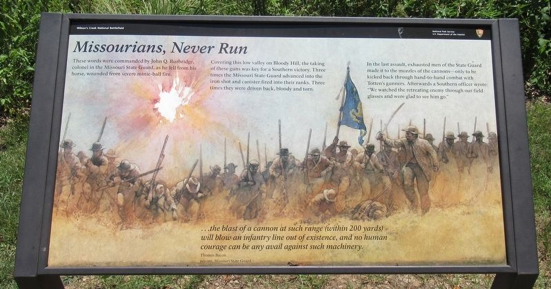 Missourians, Never Run Marker. Click for full size. Missourians, Never Run Marker image. Click for full size.